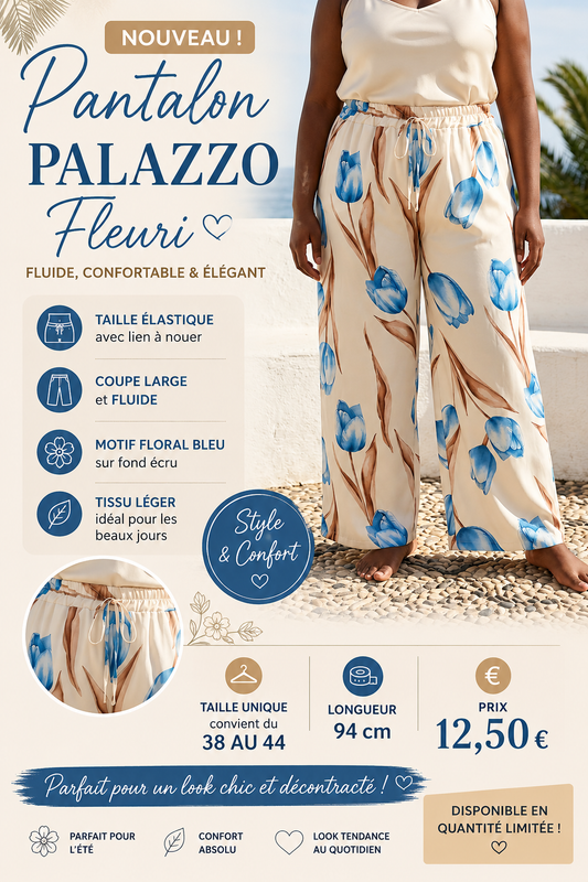 🌸 Pantalon Palazzo Fleuri 🌸