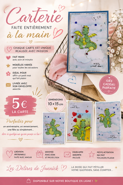 🐉 Carterie artisanale – Fait entièrement à la main 💌