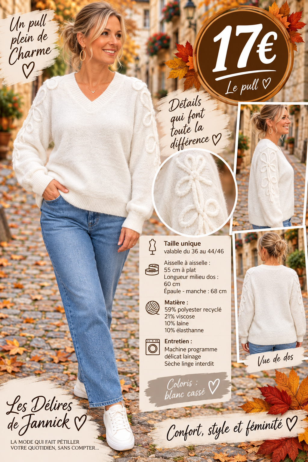 *96 🍂 Le pull qui fait toute la différence 🍂 BLANC CASSER