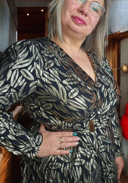 ROBE  longue noir/or du 40 au 48/50