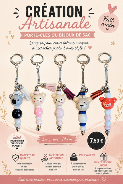 ✨ Création artisanale – Porte-clés ou Bijou de sac ✨