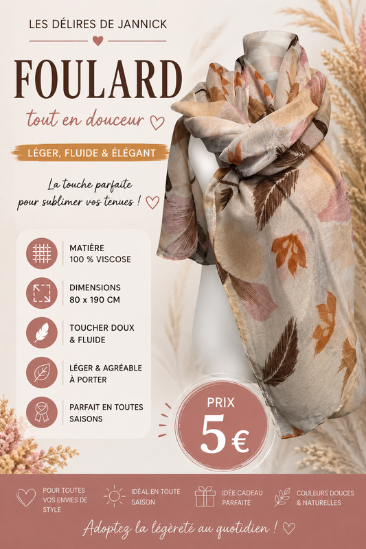 🌸 Foulard motif– Douceur & Élégance