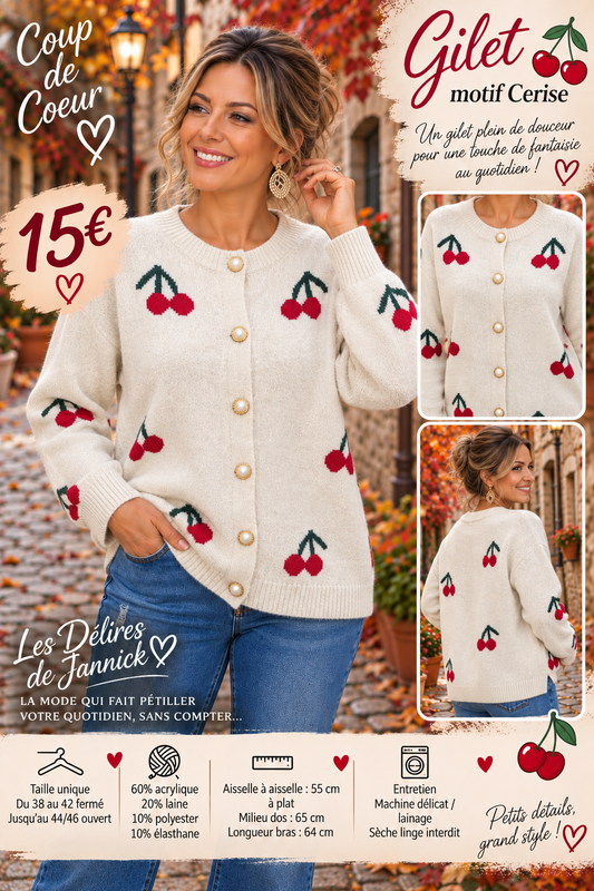 *101 🍒 NOUVEAUTÉ – LE GILET COUP DE CŒUR 🍒 coloris BLANC CASSER