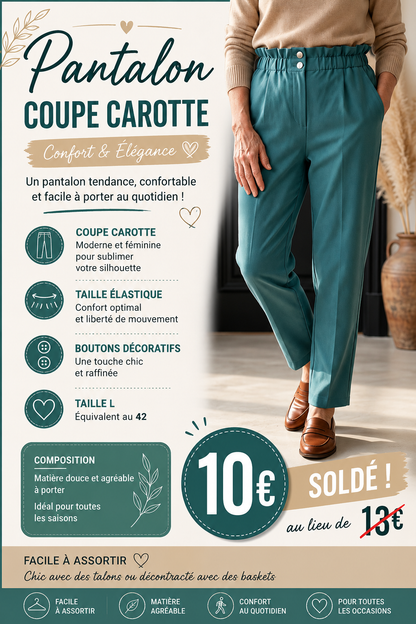 ✨ Pantalon Coupe Carotte – Chic & Confort au Quotidien ✨