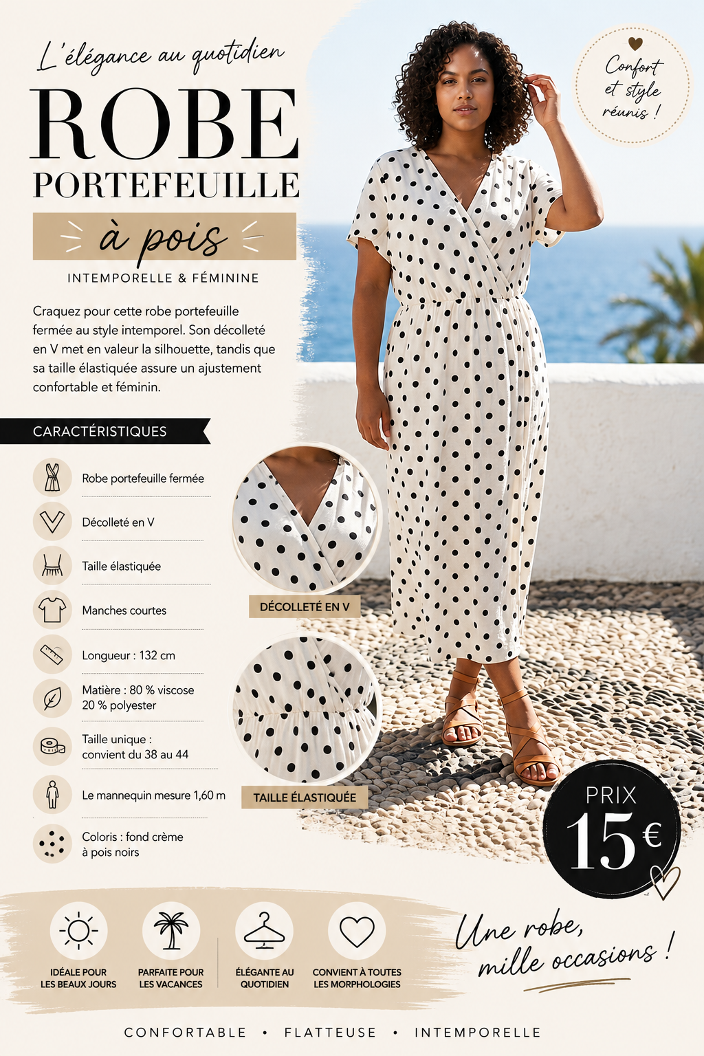 ROBE PORTEFEUILLE A POIS