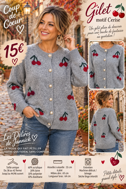 *101 🍒 NOUVEAUTÉ – LE GILET COUP DE CŒUR 🍒  Coloris GRIS