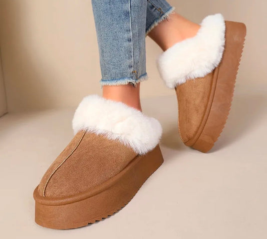 Chaussons mules fourres Camel