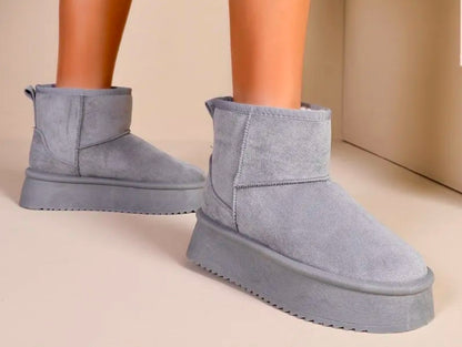 Chaussons bottines fourres Gris