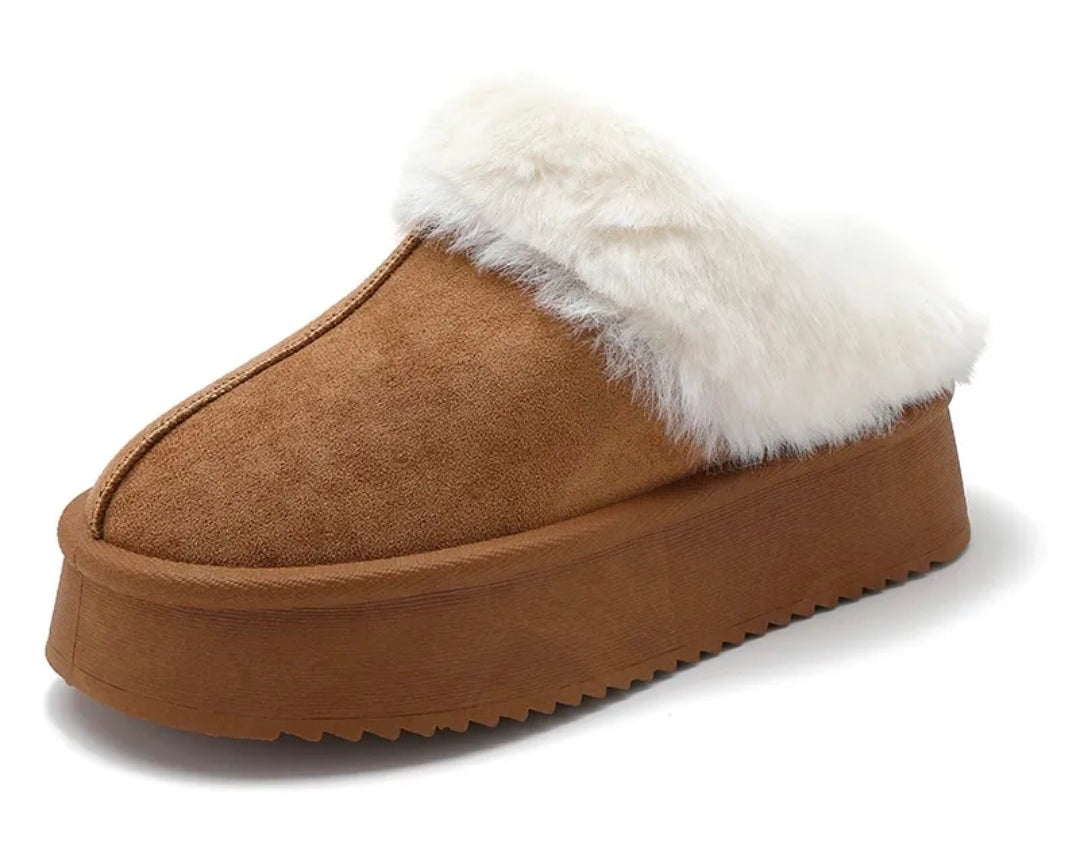 Chaussons mules fourres Camel