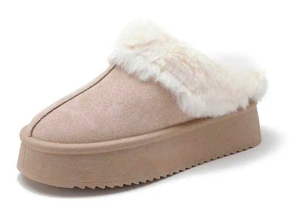 Chaussons mules fourres Beige
