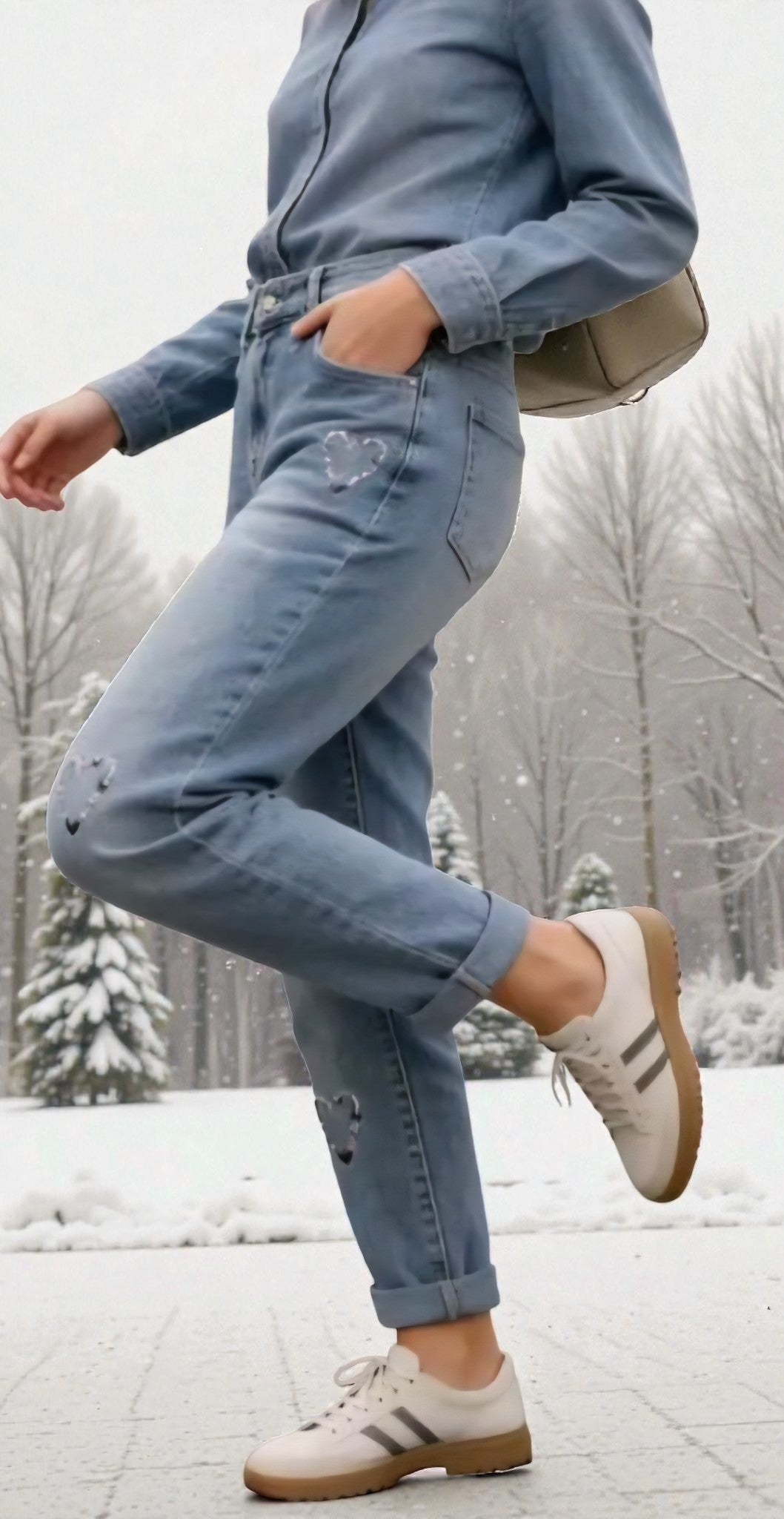 Jeans Mom Fit Brode du 38 au 48