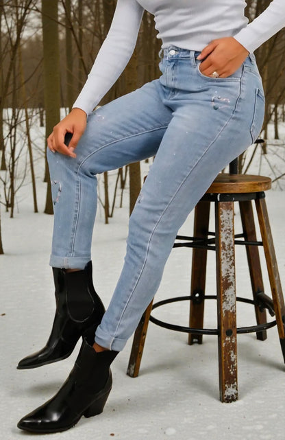 Jeans Mom Fit Brode du 38 au 48