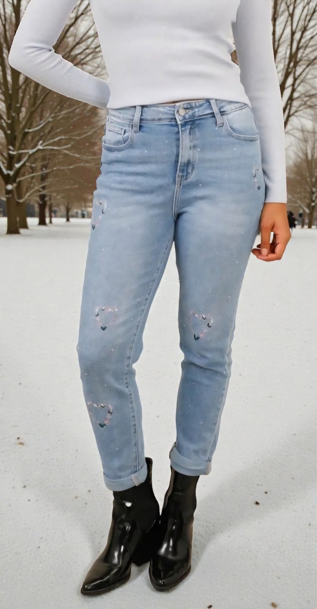 Jeans Mom Fit Brode du 38 au 48