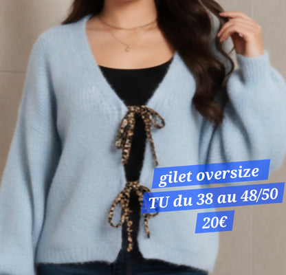 GILET jeanne ciel  du 38 au 48/50