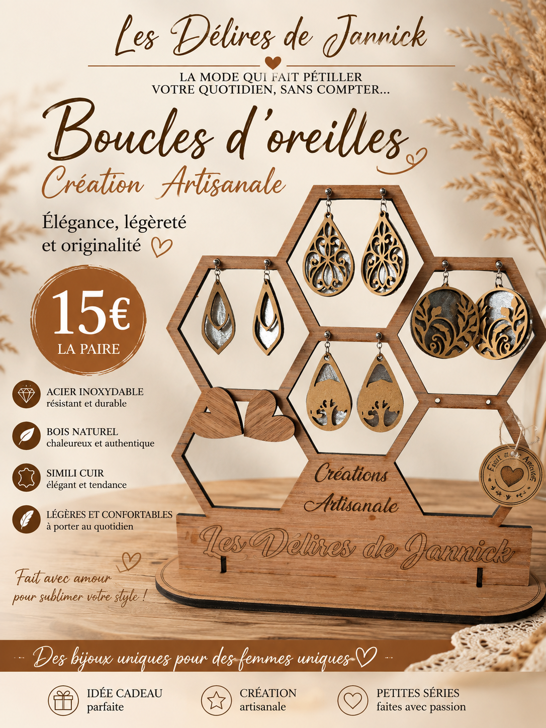 ✨ BOUCLES D’OREILLES – CRÉATIONS ARTISANALES ✨