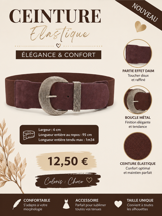 ✨ Ceinture Élastique Choco – Élégance & Confort