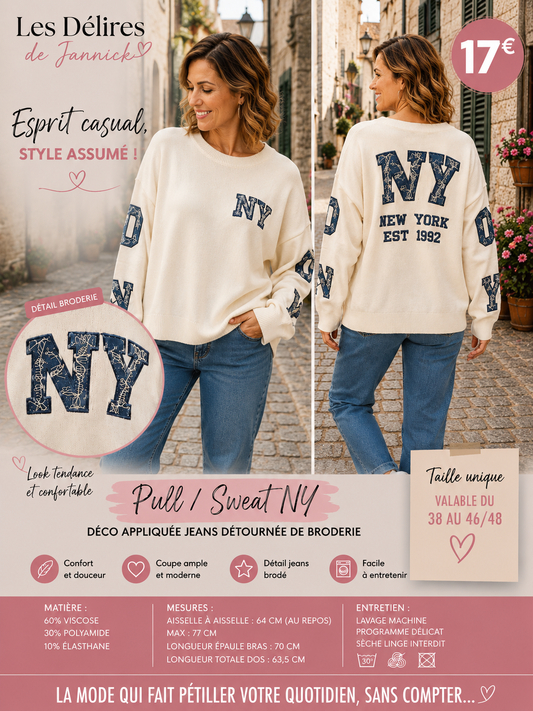 *78 ✨ NOUVEAUTÉ – LE PULL/SWEAT NY QUI FAIT TOUTE LA DIFFÉRENCE ! ✨