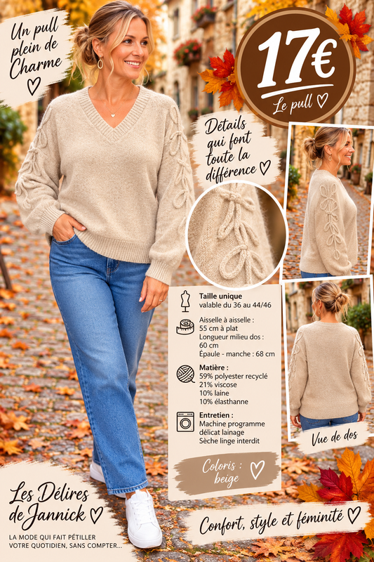 *96 🍂 Le pull qui fait toute la différence 🍂 BEIGE