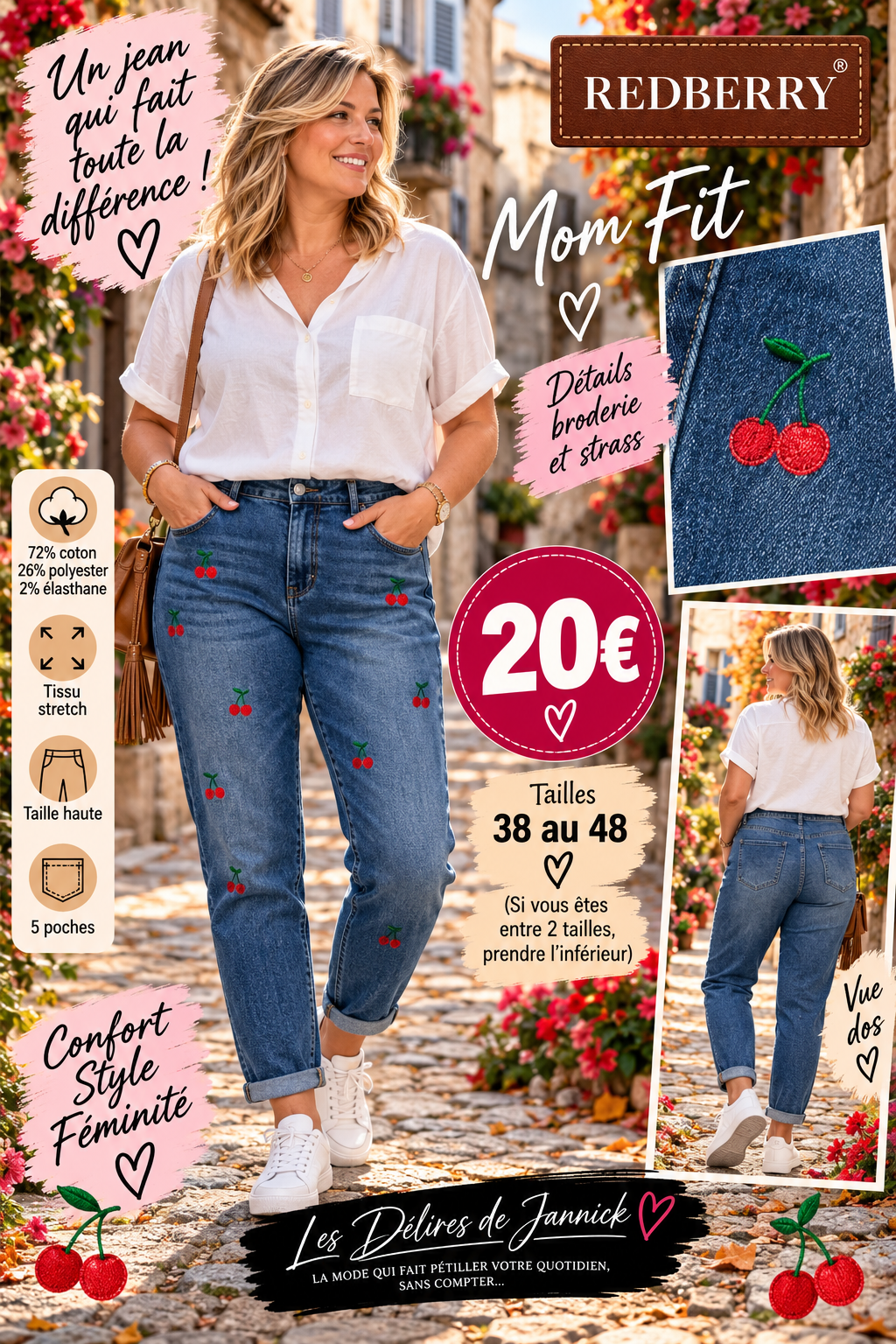 🍒 LE JEAN  CERISE MOM FIT QUI FAIT LA DIFFÉRENCE ! 🍒