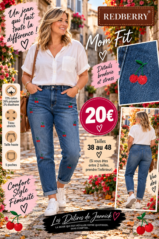 🍒 LE JEAN  CERISE MOM FIT QUI FAIT LA DIFFÉRENCE ! 🍒