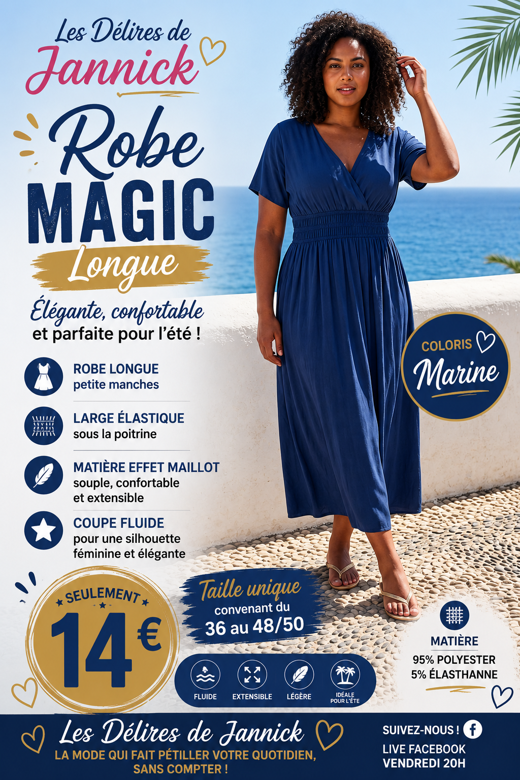 🖤 Robe Magic Longue – Élégance & confort