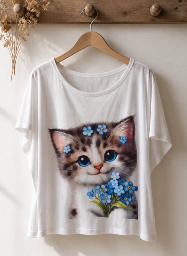 BLOUSE MOTIF CHAT