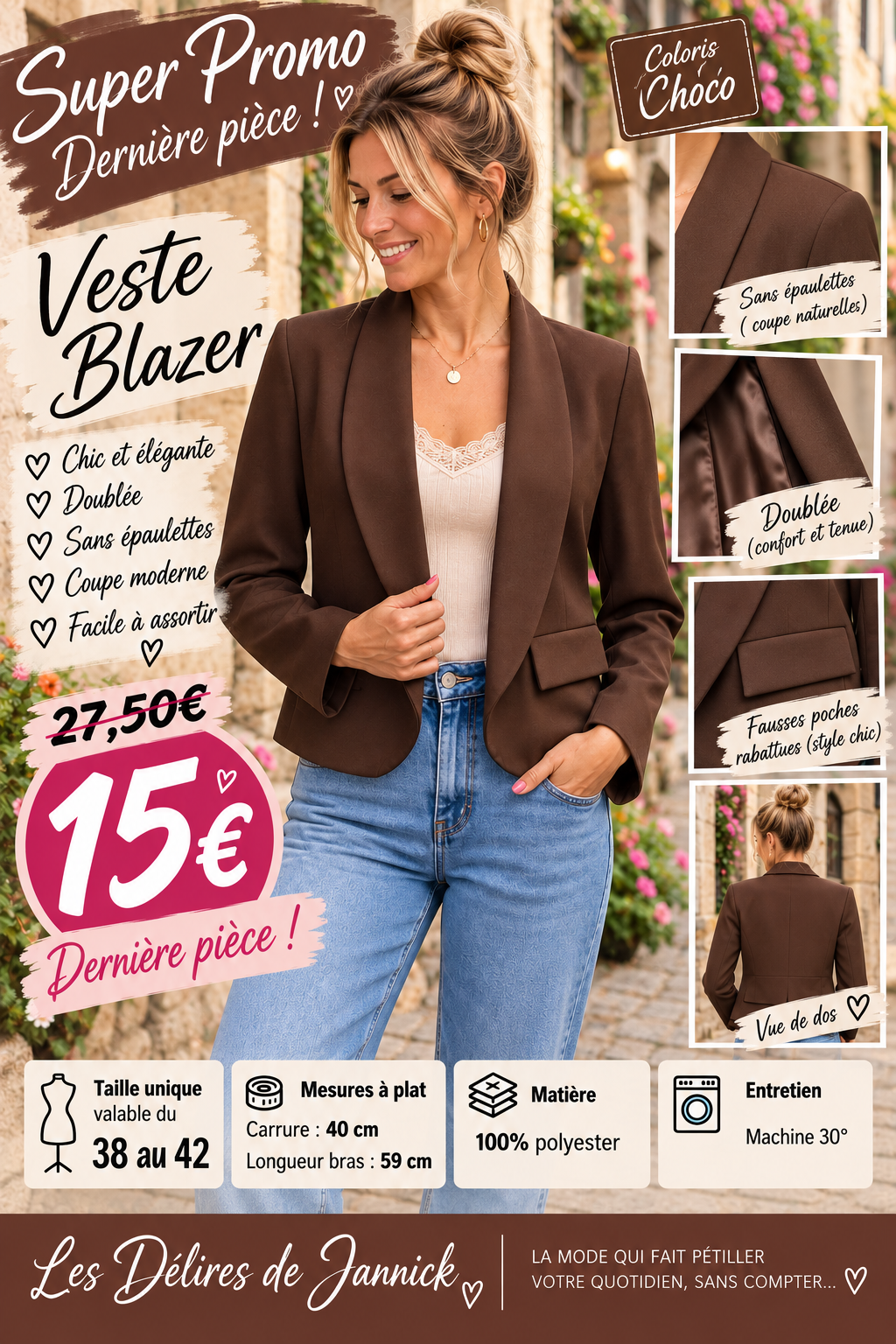 87. ✨ SUPER PROMO – DERNIÈRES PIÈCES ! ✨BLAZER CHOCO